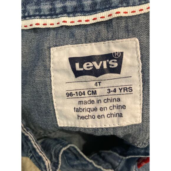 Levi’s Denim Jean Dress & Peek Polka-dot Velvet Leggings ~ LOT Size 4 - Picture 3 of 6